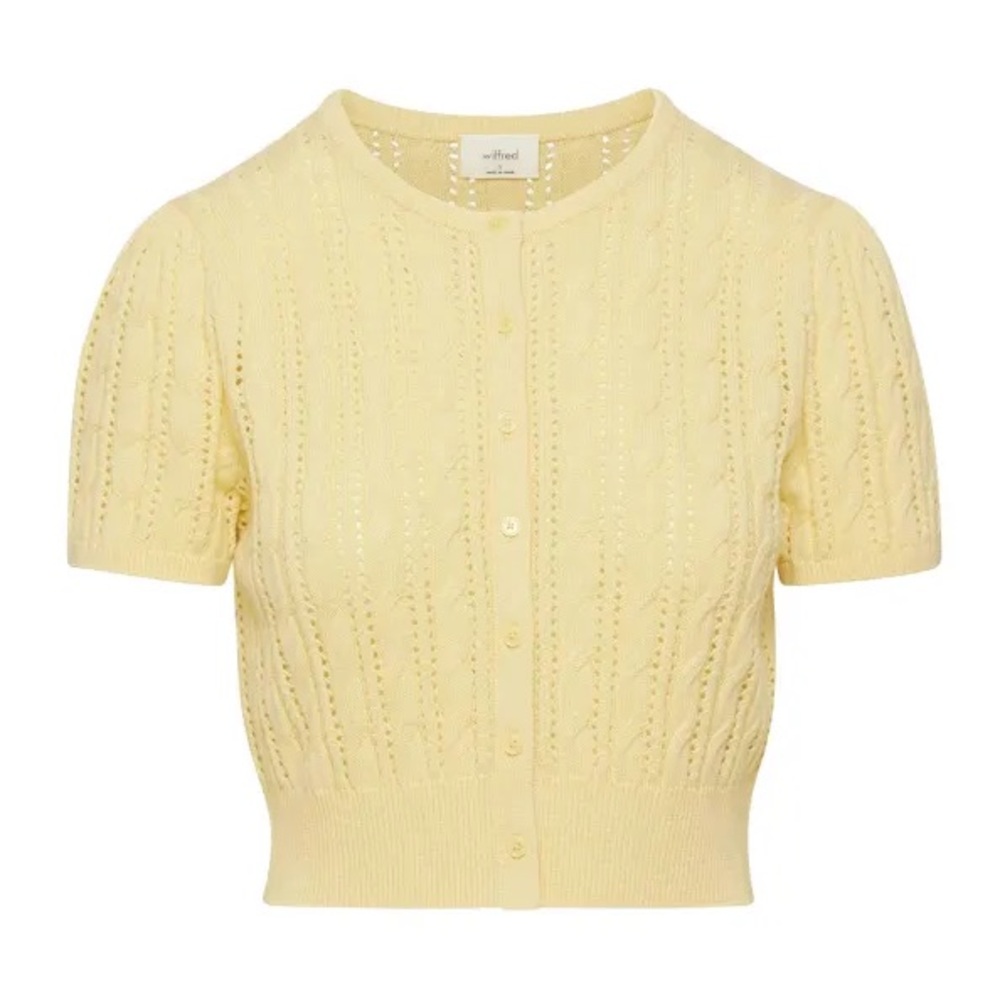 Aritzia Wilfred Fey Cardigan Butter Yellow L